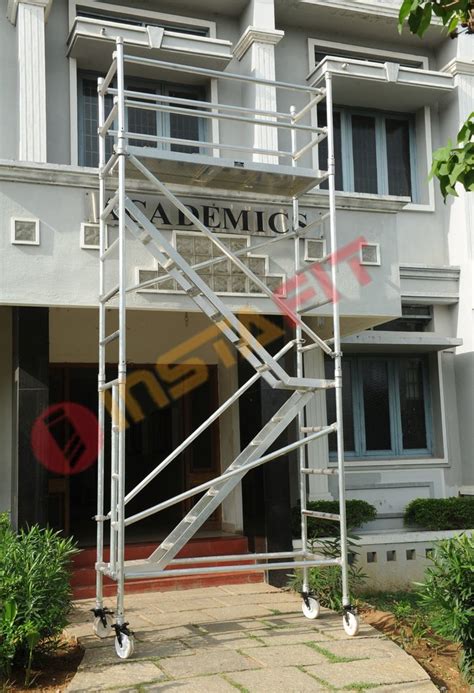 Aluminum Single Width Mobile Scaffold With Stair At Rs 16000unit