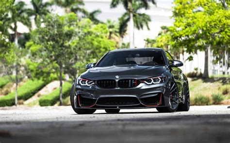 Download Wallpapers Bmw M4 2018 F83 Graphite M4 Front View Tuning