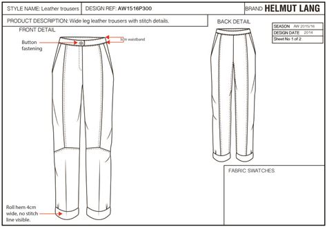 Discover More Than 72 Specification Sheet For Trouser Latest In