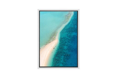 Aerial Tropical Reef Canvas Wall Art Print Underwater Paradise From
