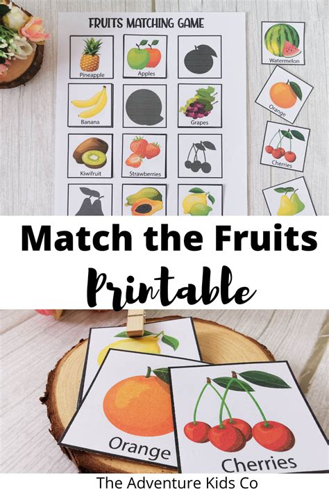 Preschool Fruit Matching Game Printable Fruit Learning Printable