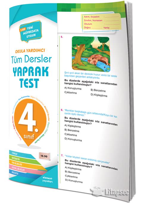 4 Sınıf Tüm Dersler Yaprak Test Element Yayınları 9786059657884