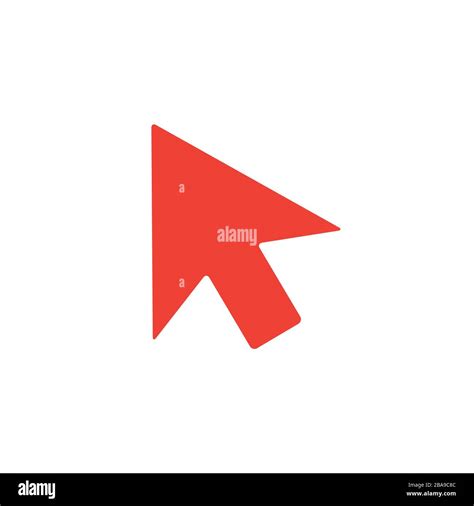 Mouse Cursor Red Icon On White Background Red Flat Style Vector