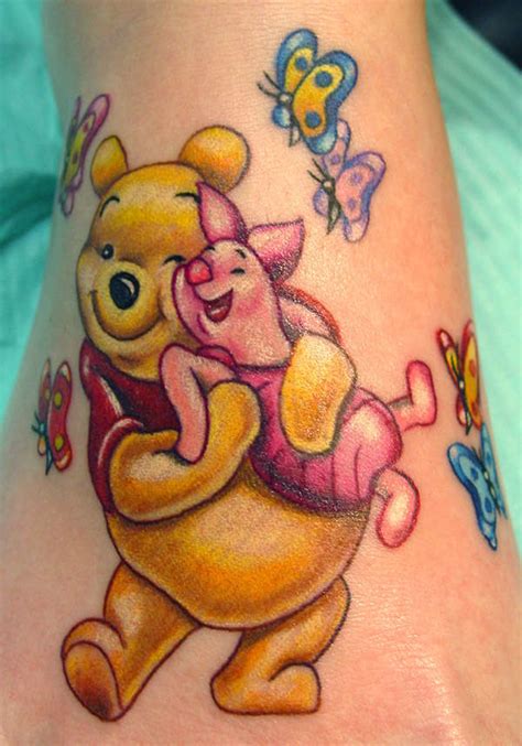 #ankle tattoo #cartoon tattoos #fictional character tattoos #disney character tattoos #pooh bear tattoos #animal tattoos #bear tattoo #film and book tattoos #tattoo #tattoos #tattoo art #tattoo design #fuxprinzessin #4strelka #berlin tattoo #vegan tattoo #animal tattoo #fox tattoo #bear tattoo. Pooh Bear tattoo