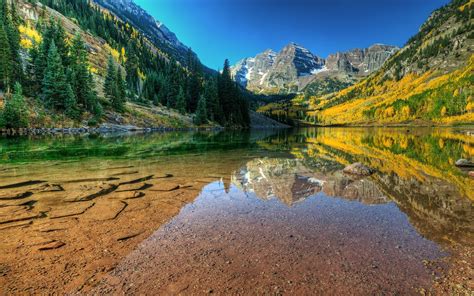 Fonds Decran Lac Montagnes Photographie De Paysage Eau Picea Nature