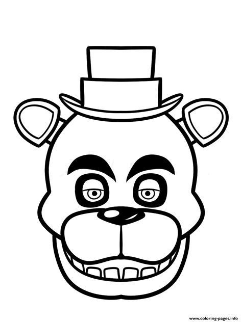 Print Fnaf Freddy Five Nights At Freddys Face Coloring Page Coloring Home