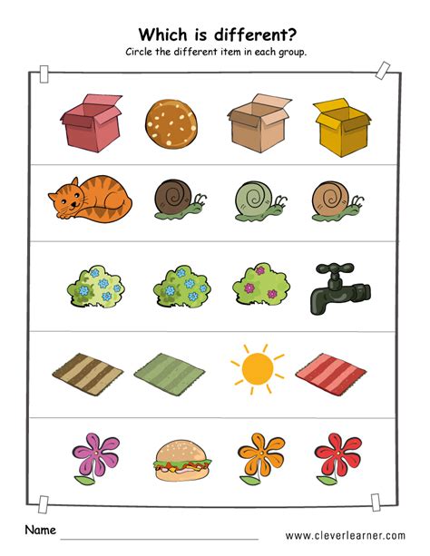 Printable Picture Difference Worksheets For Preschools