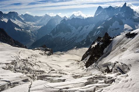 Glacier On Mont Blanc Europes Highest Mountain Range At Risk Of