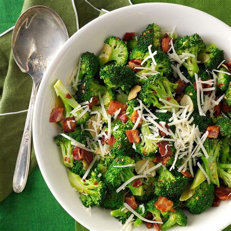 Broccoli With Garlic Bacon Parmesan Recipe Taste Of Home