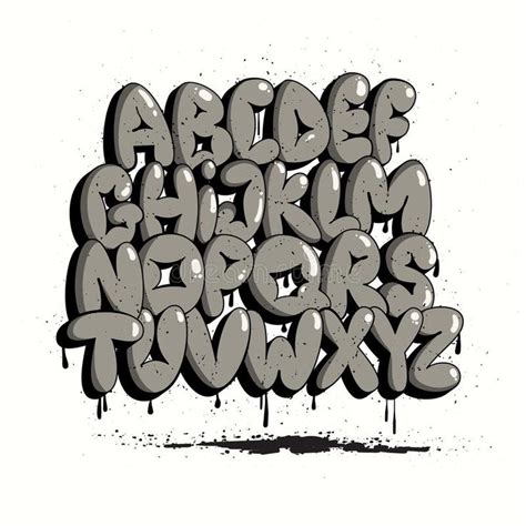 Graffiti Bubble Alphabet Bubble Letters Graffiti Font Typography Set Stock Vector