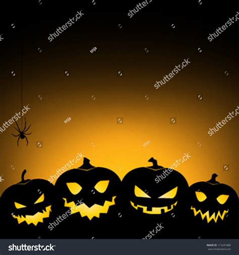 Halloween Pumpkin Background Card Invitation Stock Vector