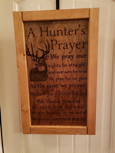 12x24 Laser Engraved Hunters Prayerhunters Prayerhunting Etsy