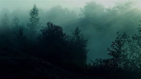 Fog Mountains During Nighttime Black Aesthetic Hd Wallpaper Peakpx