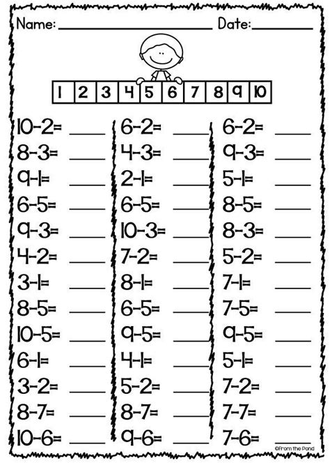 Listed from simplest to most difficult. Subtraction Worksheet FREEBIE - Link also includes several ...