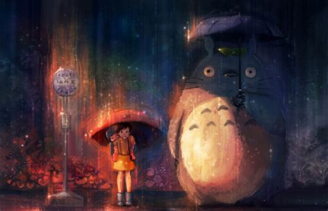 Fond d'écran pc gamer animé. Fonds d'ecran My Neighbor Totoro Parapluie Anime Dessins ...