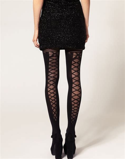 Asos Lace Up Back And Bow Tights Cute Tights Cute Fashion Fashion