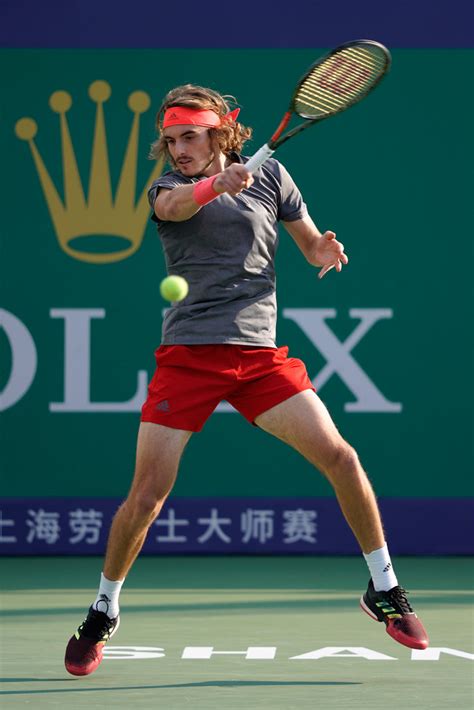 Stefanos tsitsipas of greece plays a forehand during round one of the australian open tennis at melbourne park tennis centre on january 20, 2020 in melbourne, australia. Stefanos Tsitsipas Photos Photos - 2018 Rolex Shanghai Masters - Day 5 - Zimbio
