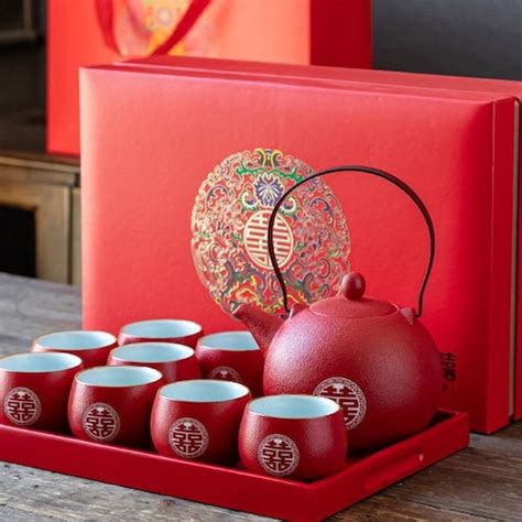 Chinese Wedding Tea Set Double Happiness Tea Ceremony Set Etsy