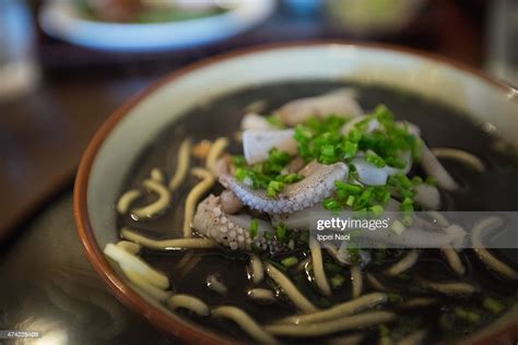 Fresh Squid Ink Soba Noodle Okinawa High Res Stock Photo Getty Images