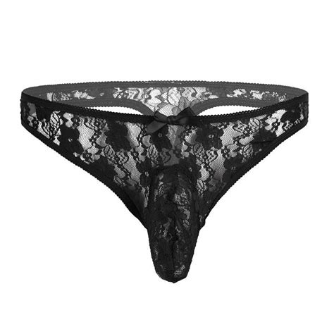 sissy panties for men sexy lingerie floral lace bikini briefs erotic underwear penis sheath g