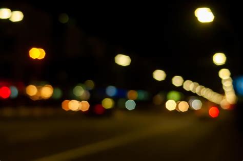Premium Photo Boke Streets Blurred Image Of Light Of Street Lamps And