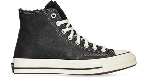 Converse Chuck 70 Leather And Sherpa Sneakers In Black Lyst