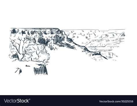 Canyon Phoenix Arizona Sketch Line Usa Landscape Vector Image