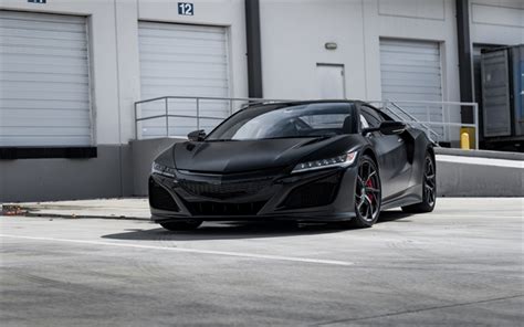 Download Wallpapers Acura Nsx 2018 Black Sports Car Sports Coupe