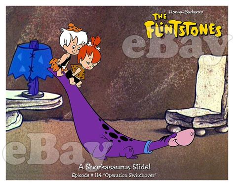 Rare Flintstones Cartoon Color Photo Hanna Barbera Studios Pebbles
