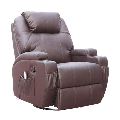 Suncoo Massage Recliner Bonded Leather Chair Ergonomic Lounge Heated