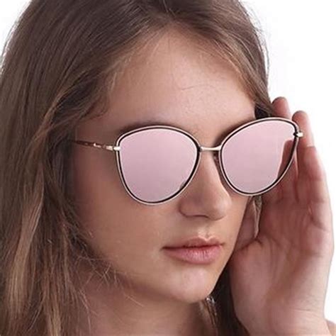Mirror cat eye sunglasses uk. Pink Cat Eye Sunglasses Women mirror coating Sun Glasses ...