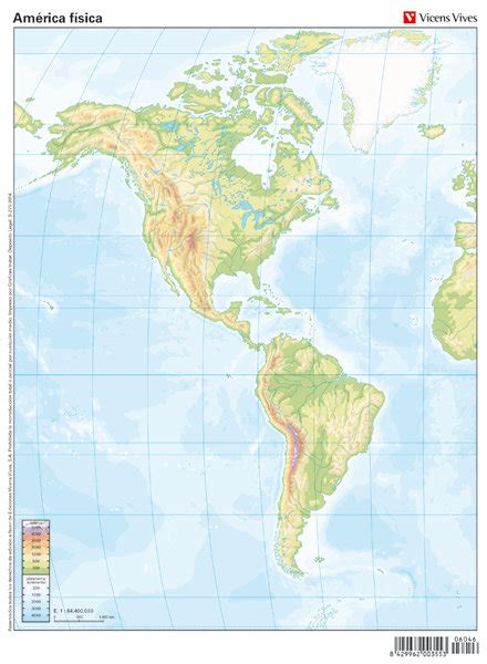 Mapa Mudo America Fisico Color Ibérica Libros