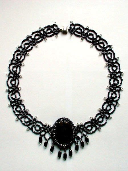 Free Pattern For Necklace Black Lace Pattern Doesnt Consist Pattern For