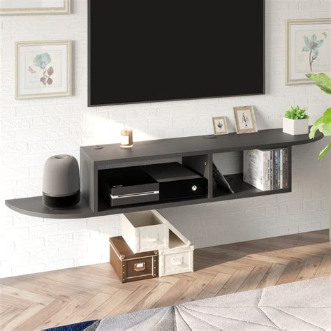 Floating Tv Stand White Floating Tv Shelf Wall Mounted Media Console Entertainment Center For