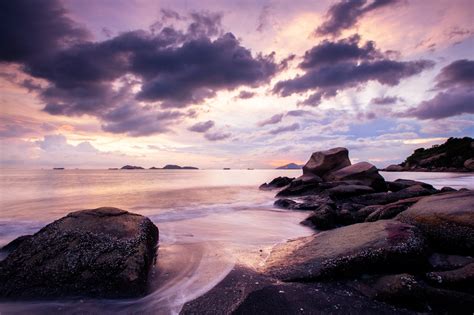 Rocks Sea Sunset Beach Wallpapers Hd Desktop And Mobile Backgrounds