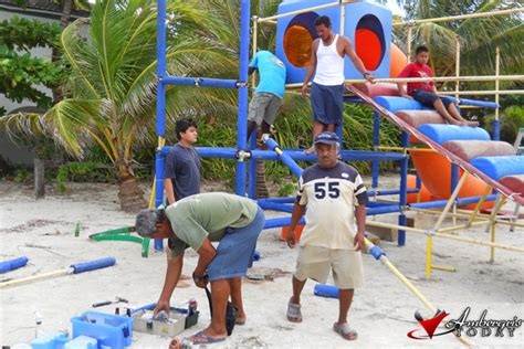 Lions Club Erect Playground At Mosquito Coast Park Ambergris Caye
