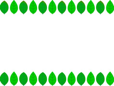 Top And Bottom Frame Of Fresh Green Leaves Decorative Frame