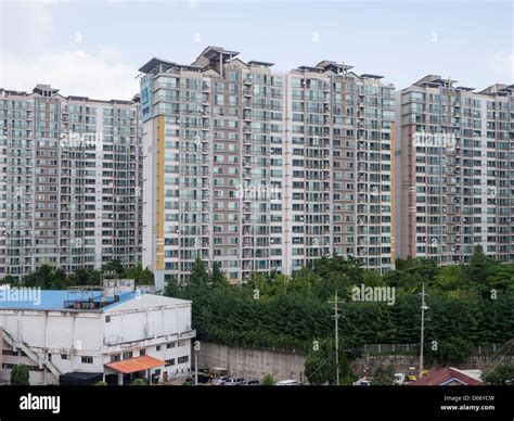 Large modern blocks of residential flats (apartments) in the suburbs of