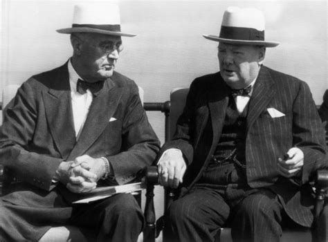 World War Ii Us President Franklin Delano Roosevelt Talks With British