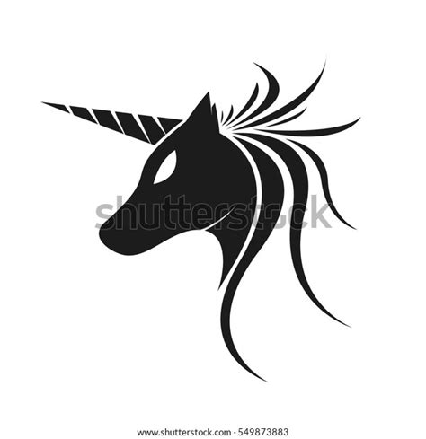 Unicorn Horse Tribal Logo Silhouette Isolated Stock Vector Royalty