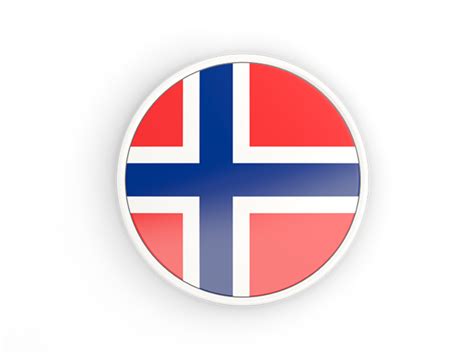 Round Icon With White Frame Illustration Of Flag Of Svalbard And Jan Mayen