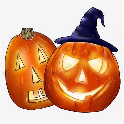 Halloween Theme Witch Hat Pumpkin Lamp Illustration Halloween Party
