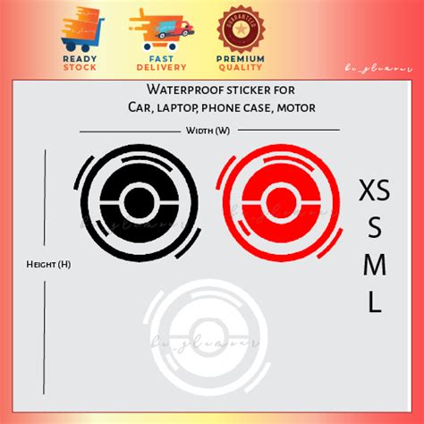 Pokemon Go Pokestop Logo Sticker Reflective Stiker Kereta Car Helmet