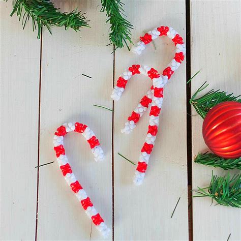 Easy Candy Cane Beaded Ornament Craft