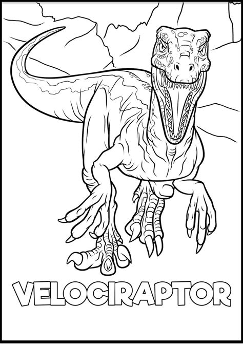 Velociraptor Kleurplaat Kinderen Kleurplaat