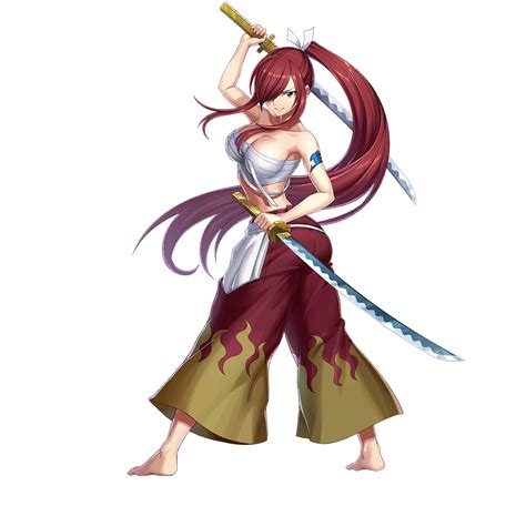 Erza Scarlet Fairy Tail Valkyrie Connect Artist Request Official Art 1girl Barefoot