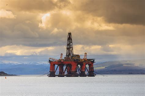Semi Submersible Oil Rig At Cromarty Firth Stock Photo Download Image