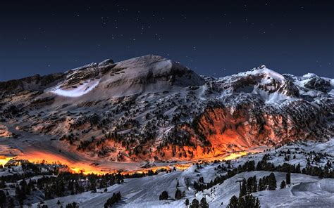 Night In Winter Mountains In Austria Image Abyss