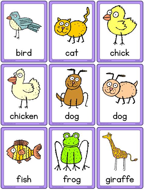 Animal Flash Cards Printable