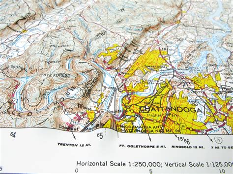 Chattanooga Usgs Regional Raised Relief 3d Map